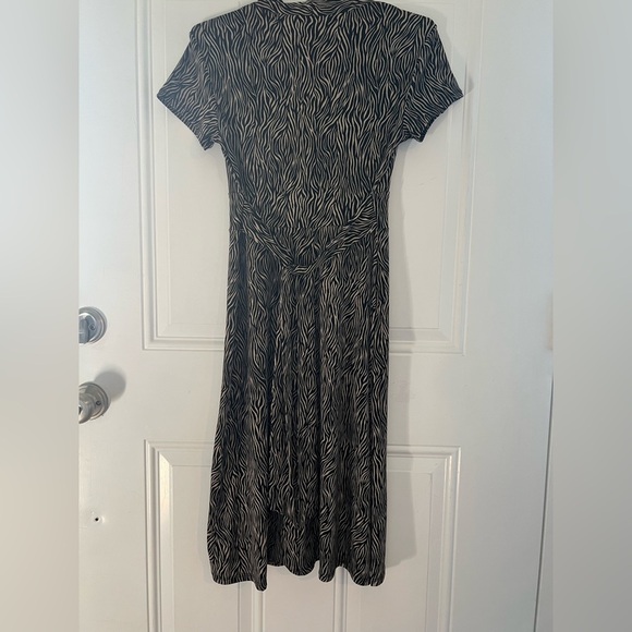 Style & Co. Black and Cream Zebra Print Midi Dress Small Petite - Picture 3 of 3